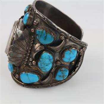 Ansan & Leticia Wallace Zuni Sterling Silver Watch Cuff