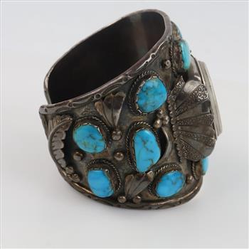 Ansan & Leticia Wallace Zuni Sterling Silver Watch Cuff