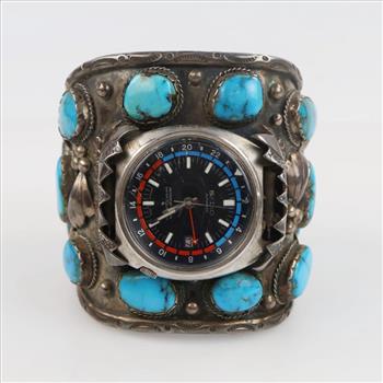 Ansan & Leticia Wallace Zuni Sterling Silver Watch Cuff