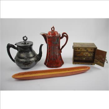 Antique  Jewlery Box, Silver Tea Pots, And More, 18+ Pieces