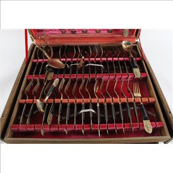 Antique Urai Thailand 40+ Bronze Siamese Art Dining Set