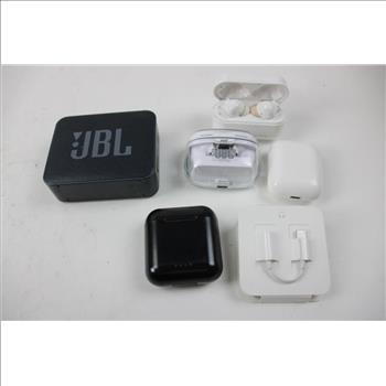 Apple Airpods 2nd Generation A1602, JBL Tunebuds, JBL Speaker GO Essential, And More, 9 Pieces
