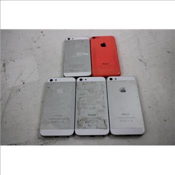 Apple IPhone Lot, 5 Pieces  Sold For Parts