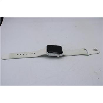 Apple Watch Series 3 (GPS), 38mm Aluminum Case, Whie Sports Band (S/M)