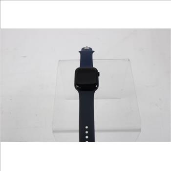 Apple Watch Series 7 (GPS + LTE), 45mm Aluminum Case, Navy Blue Sports Band (Size M/L) - Locked To Owner  - SOLD FOR PARTS ONLY