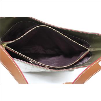 Arcadia Patent Leather Olive/Tan Shoulder Bag