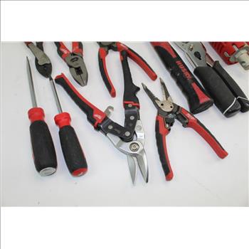 Arrow Ht50p Hammer Tacker, Assorted Pliers, & More In Milwaukee Tool Bag; 7+ Pieces