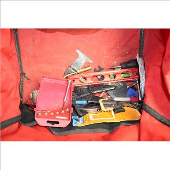 Arrow Ht50p Hammer Tacker, Assorted Pliers, & More In Milwaukee Tool Bag; 7+ Pieces