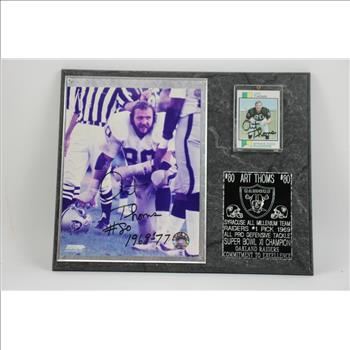 Art Thoms #80, Raiders Autographed