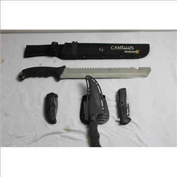 Assorted Airsoft Guns, Sleeved Machete And More