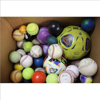 Assorted Balls, Baseball, Tennis And More