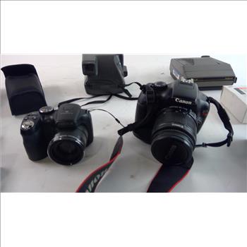 Assorted Cameras And Accessories, 5+ Pieces