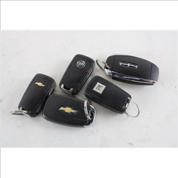 Assorted Key Fobs, Chevy, Lincoln, GM & More, 5 Pieces
