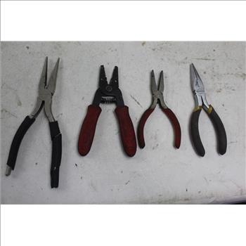 Assorted Pliers & Adjustable Workforce Wrench; 10+ Pieces