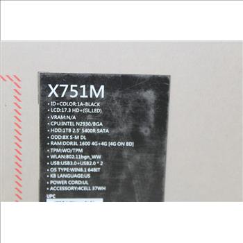 Asus X751M Series Notebook PC