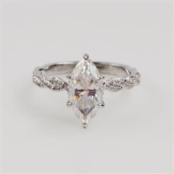 Atta Gems Sterling Silver Clear Stone Ring