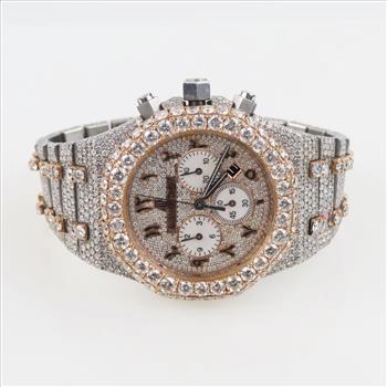 Audemars Piguet 24.01cts TW Diamond 18kt Gold Watch- Evaluated By Our Certified Gemologist-AGS/GIA
