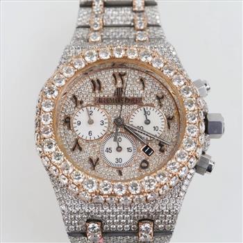 Audemars Piguet 24.01cts TW Diamond 18kt Gold Watch- Evaluated By Our Certified Gemologist-AGS/GIA