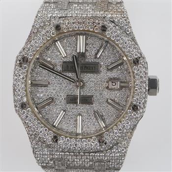 Audemars Piguet Royal Oak 15.05cts TW Diamond Watch- Evaluated By Our Certified Gemologist-AGS/GIA