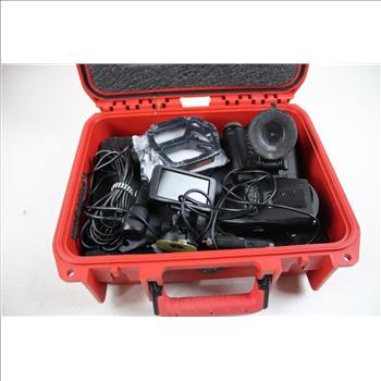 Aukey Dash Cam, Radar Detectors, And Bike Pedals In Red Case