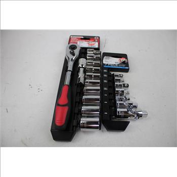 AutoCraft Ratchet Socket Set, Craftsman, Power Torque Universal Joints, 5 Pieces