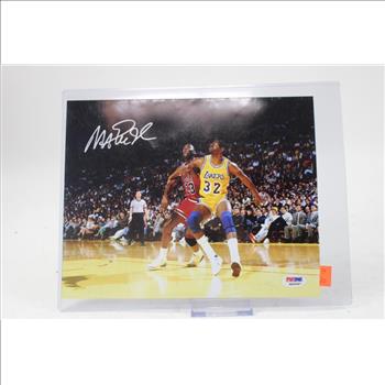Autographed Magic Johnson 8x10 Photo Certified By PSA - Featuring Jordan