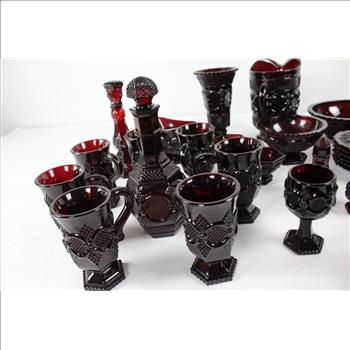 Avon Cape Cod Red Glassware, 31 Items