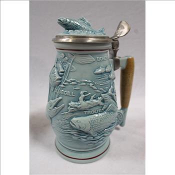 AVON Fishing Stein - Fine Ceramic Collectible Circa 1990.