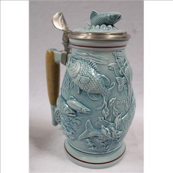 AVON Fishing Stein - Fine Ceramic Collectible Circa 1990.