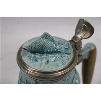 AVON Fishing Stein - Fine Ceramic Collectible Circa 1990.