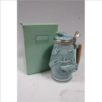 AVON Fishing Stein - Fine Ceramic Collectible Circa 1990.