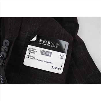 Awearness Kenneth Cole Plaid Suit Jacket, Size 42R