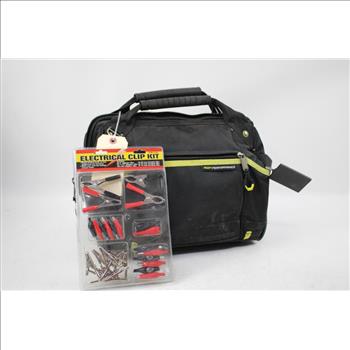AWP 14 Inch Zippered Tool Bag With Electrical Clip Kit