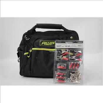 AWP 14 Inch Zippered Tool Bag With Electrical Clip Kit