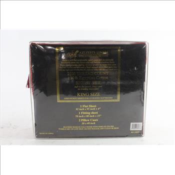 Azizeh's Linen Executive Collection By Dahdoul Egyptian Cotton Sheet Set, King Size