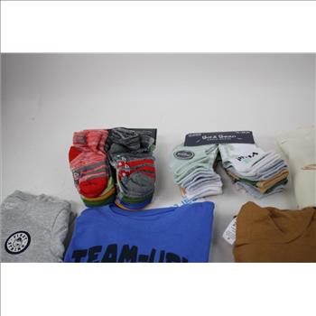 Baby Boys' Overalls, Socks, Shorts, Onesies Bulk Lot, 12m-24m, 2T-4T, 11 Pieces
