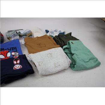Baby Boys' Overalls, Socks, Shorts, Onesies Bulk Lot, 12m-24m, 2T-4T, 11 Pieces