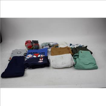 Baby Boys' Overalls, Socks, Shorts, Onesies Bulk Lot, 12m-24m, 2T-4T, 11 Pieces