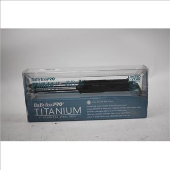 Babyliss Pro Titanium 1" Stainless Steel Iron Hair Straighten Curl & Wave