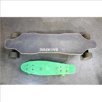 Backfire Electric Longboard And Green Penny Skateboard 2 Pieces