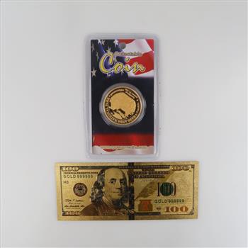 Badlands National Park Token And Novelty Foil Collectible US Souvenir Bill, 2 Pieces