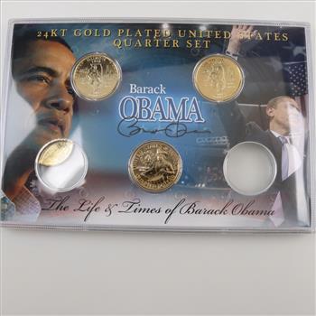 Barack Obama Gp Colorized Quarter Set