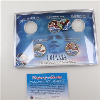 Barack Obama Gp Colorized Quarter Set
