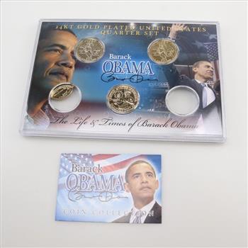 Barack Obama Gp Colorized Quarter Set