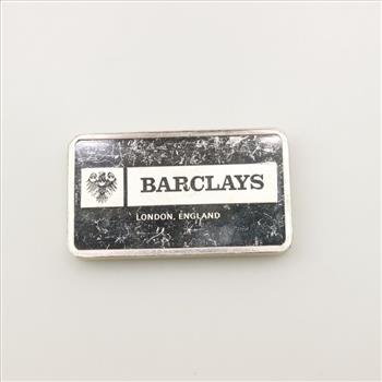 Barclays Bank England Proof Silver 1000 Grain Bar