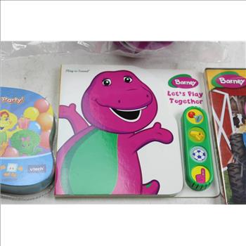 Barney Dvd, Book, V. Smile Baby And Plush Toy: 4 Items