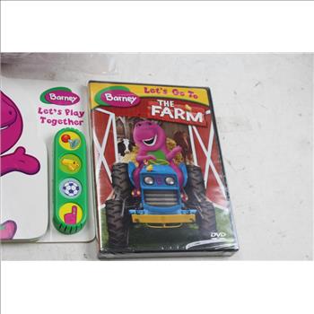 Barney Dvd, Book, V. Smile Baby And Plush Toy: 4 Items