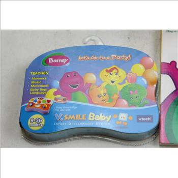 Barney Dvd, Book, V. Smile Baby And Plush Toy: 4 Items