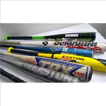 Baseball Bat Bulk Lot - Easton, Louisville Slugger, DeMarini, And More, 8 Pieces