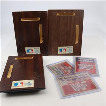 Baseball Plaques And Wrestling Cards